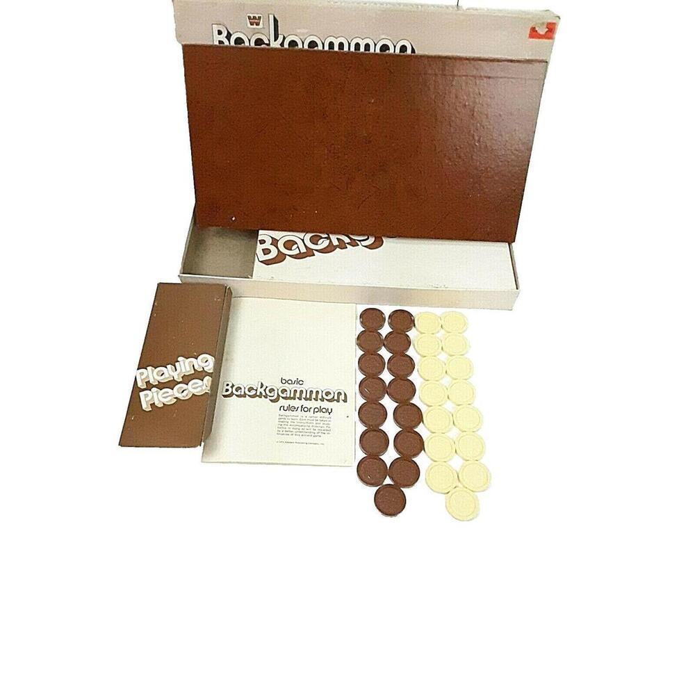 Backgammon by Whitman Pre-owned All pieces‎ included  1974 Vintage